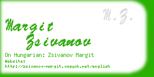 margit zsivanov business card